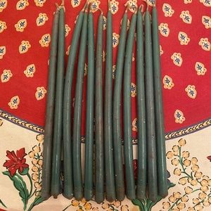VTG I 12 Green Tiny Tapers I Taper Candles